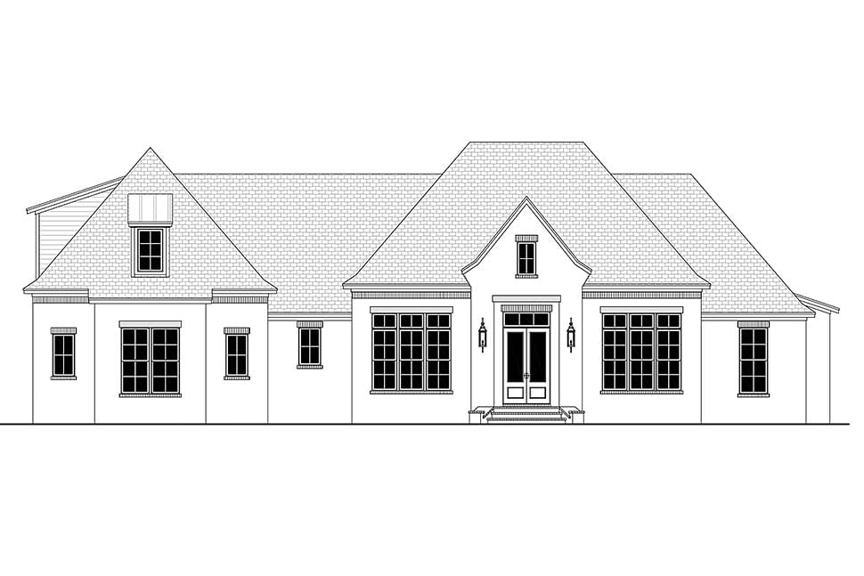Country, European, French Country Plan with 3032 Sq. Ft., 4 Bedrooms, 3 Bathrooms, 3 Car Garage Picture 5