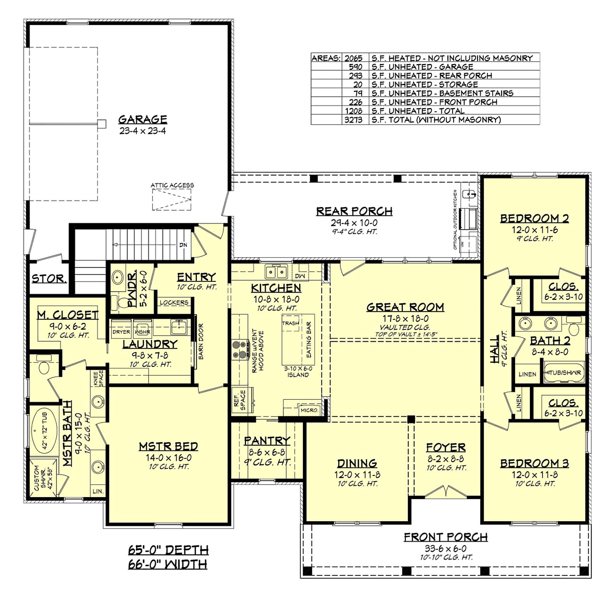 Country, Craftsman, Farmhouse, Traditional House Plan 56703 with 3 Beds, 3 Baths, 2 Car Garage Alternate Level One