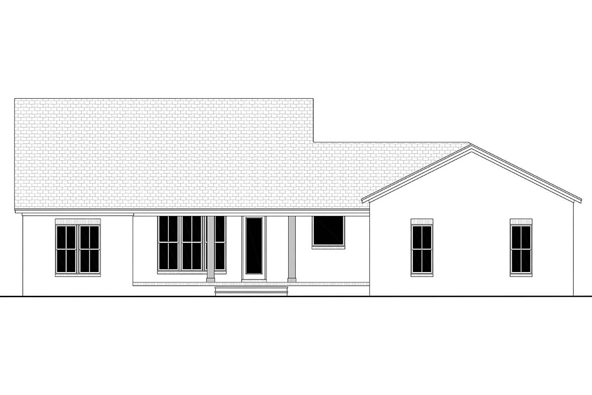Country, Craftsman, Farmhouse, Traditional House Plan 56703 with 3 Beds, 3 Baths, 2 Car Garage Rear Elevation