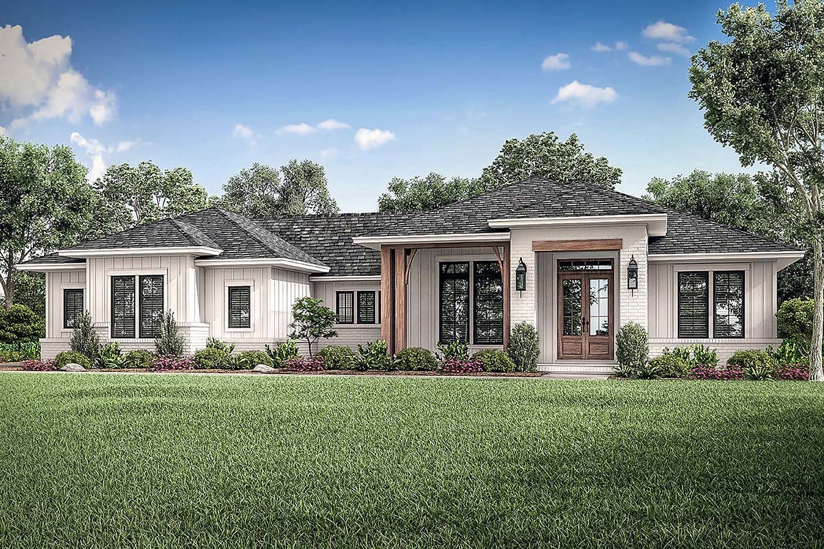 Country, Farmhouse, Ranch House Plan 56706 with 3 Beds, 3 Baths, 2 Car Garage Elevation