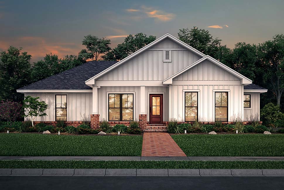 Country, Craftsman, Farmhouse, Traditional Plan with 1327 Sq. Ft., 3 Bedrooms, 2 Bathrooms, 2 Car Garage Picture 5