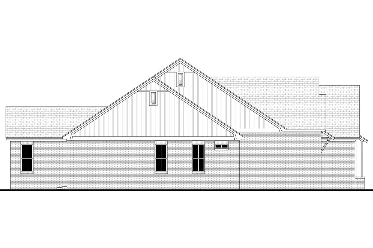 Country, Farmhouse, French Country Plan with 2608 Sq. Ft., 4 Bedrooms, 3 Bathrooms, 2 Car Garage Picture 4