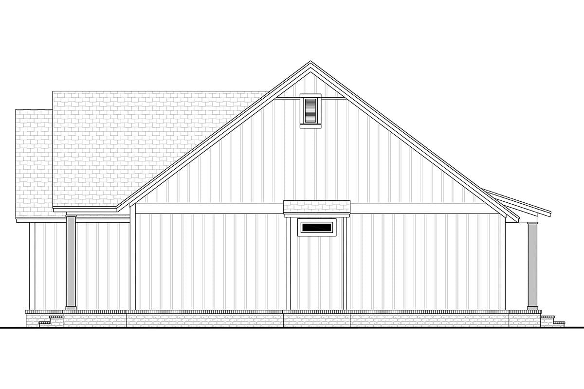 Country, Farmhouse, One-Story, Traditional Plan with 1706 Sq. Ft., 3 Bedrooms, 2 Bathrooms, 2 Car Garage Picture 2