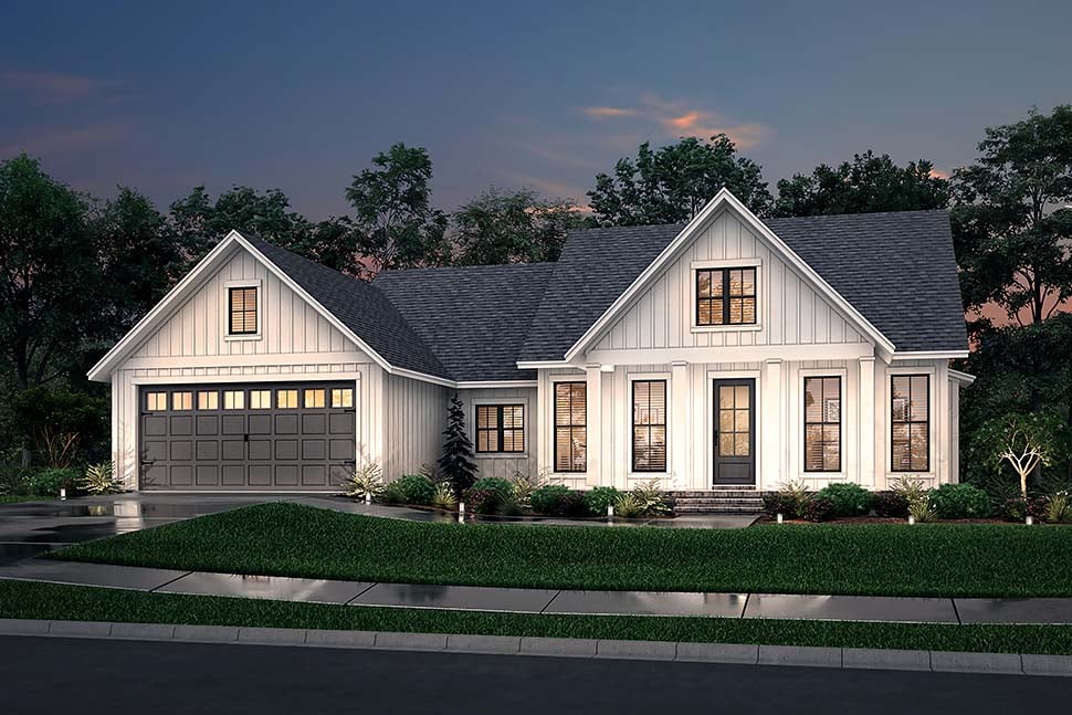 Country, Farmhouse, One-Story, Traditional Plan with 1706 Sq. Ft., 3 Bedrooms, 2 Bathrooms, 2 Car Garage Picture 5