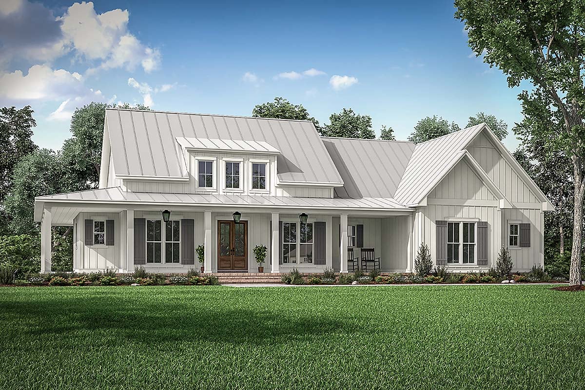 Country, Craftsman, Farmhouse Plan with 2395 Sq. Ft., 3 Bedrooms, 3 Bathrooms, 2 Car Garage Elevation