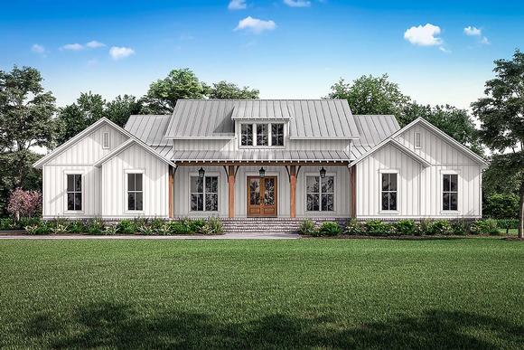 Country, Farmhouse, Southern, Traditional House Plan 56718 with 3 Beds, 3 Baths, 2 Car Garage Elevation