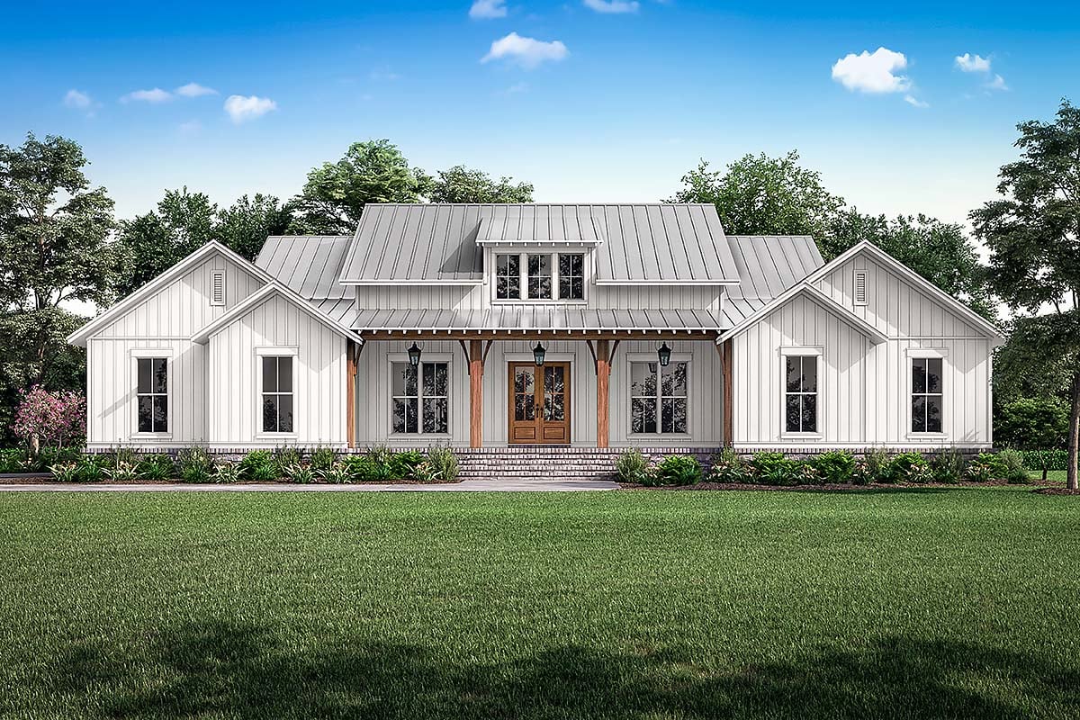Country, Farmhouse, Southern, Traditional Plan with 2589 Sq. Ft., 3 Bedrooms, 3 Bathrooms, 2 Car Garage Elevation