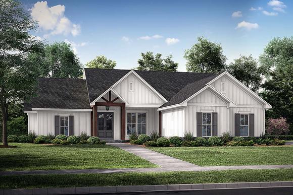 Country, Farmhouse, One-Story House Plan 56719 with 4 Beds, 2 Baths, 2 Car Garage Elevation