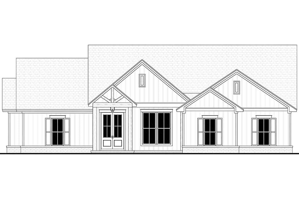 Country, Farmhouse, One-Story Plan with 1992 Sq. Ft., 4 Bedrooms, 2 Bathrooms, 2 Car Garage Picture 4
