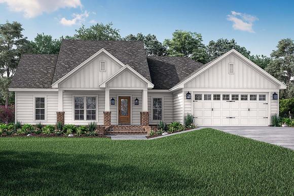 Cottage, Country, Craftsman, Traditional House Plan 56902 with 3 Beds, 2 Baths, 2 Car Garage Elevation