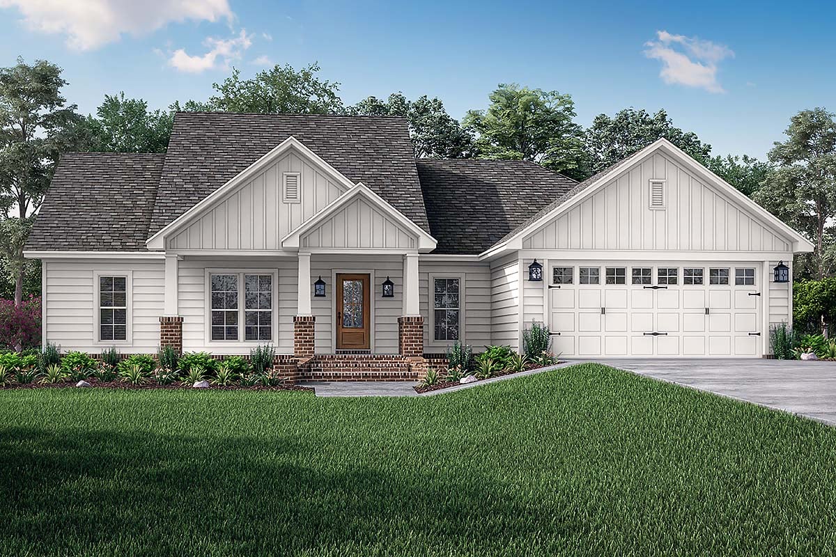 Cottage, Country, Craftsman, Traditional House Plan 56902 with 3 Beds, 2 Baths, 2 Car Garage Elevation