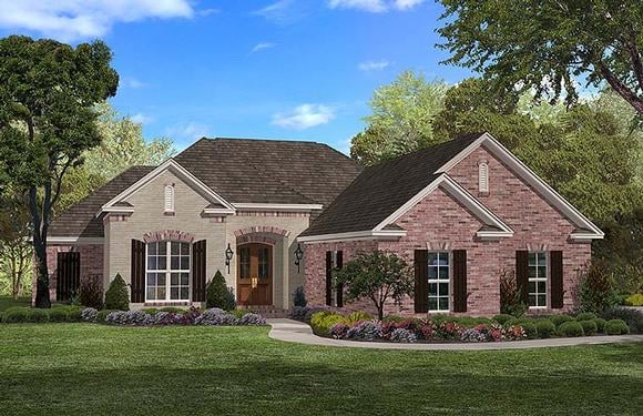 Country, French Country House Plan 56904 with 3 Beds, 3 Baths, 2 Car Garage Elevation