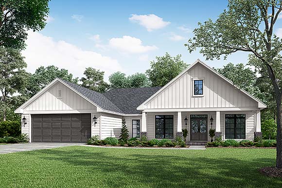 Country, Craftsman, Southern, Traditional House Plan 56905 with 3 Beds, 2 Baths, 2 Car Garage Elevation