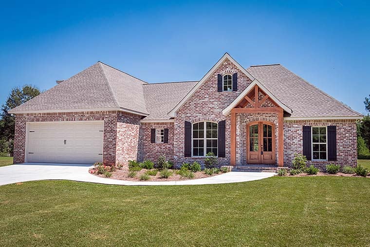 French Country, Traditional House Plan 56906 with 3 Beds, 2 Baths, 2 Car Garage Elevation