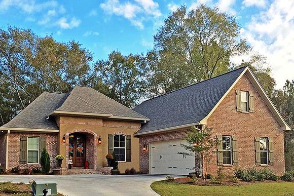 Country, French Country, Southern House Plan 56907 with 3 Beds, 2 Baths, 2 Car Garage Elevation