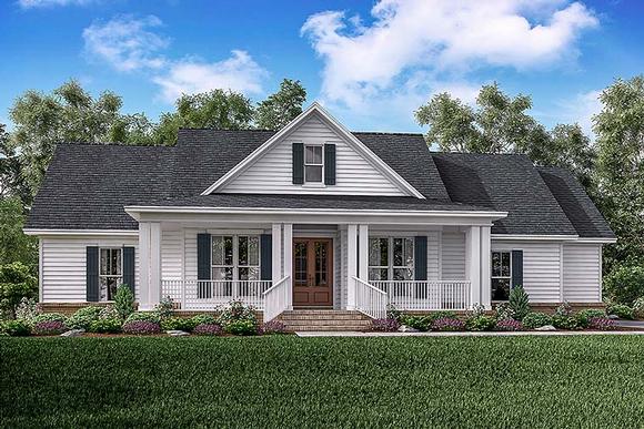 Country, Ranch, Southern, Traditional House Plan 56909 with 3 Beds, 3 Baths, 2 Car Garage Elevation
