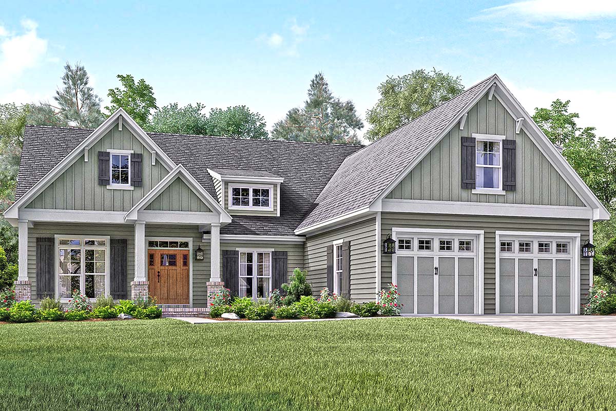 Country, Craftsman, Southern, Traditional Plan with 2004 Sq. Ft., 3 Bedrooms, 3 Bathrooms, 2 Car Garage Picture 2
