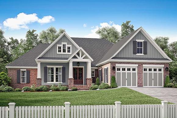 Country, Craftsman, Traditional House Plan 56917 with 4 Beds, 3 Baths, 2 Car Garage Elevation