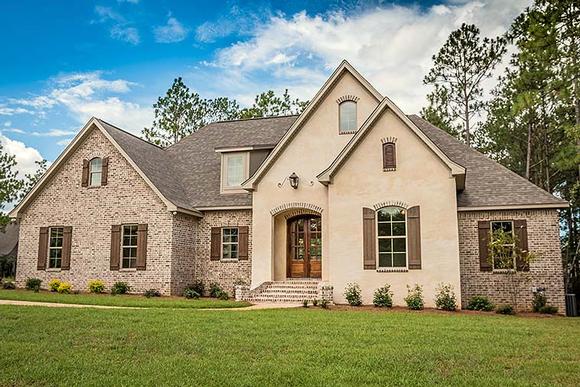 European, French Country, Southern, Traditional House Plan 56918 with 4 Beds, 3 Baths, 2 Car Garage Elevation
