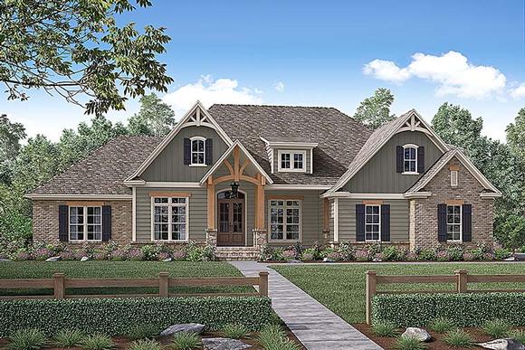 Country, Craftsman, Traditional House Plan 56924 with 4 Beds, 3 Baths, 2 Car Garage Elevation