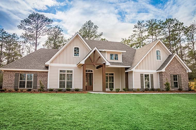 Country, Craftsman, Traditional Plan with 2641 Sq. Ft., 4 Bedrooms, 3 Bathrooms, 2 Car Garage Picture 2