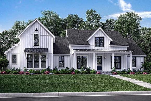 Cottage, Country, Farmhouse, Southern House Plan 56926 with 4 Beds, 4 Baths, 2 Car Garage Elevation