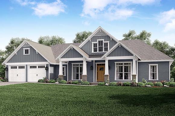 Country, Craftsman, Traditional House Plan 56927 with 4 Beds, 4 Baths, 2 Car Garage Elevation