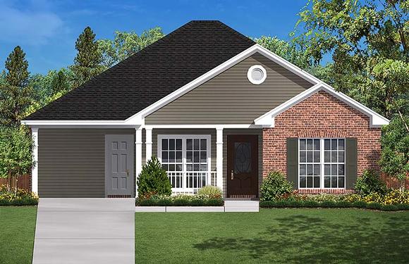 Country, Ranch, Traditional House Plan 56931 with 2 Beds, 1 Baths, 1 Car Garage Elevation