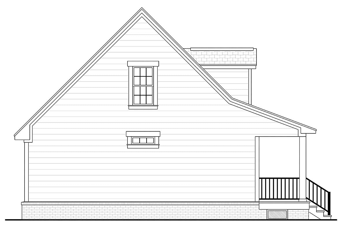 Cabin, Country, Southern Plan with 900 Sq. Ft., 2 Bedrooms, 2 Bathrooms, 1 Car Garage Picture 3