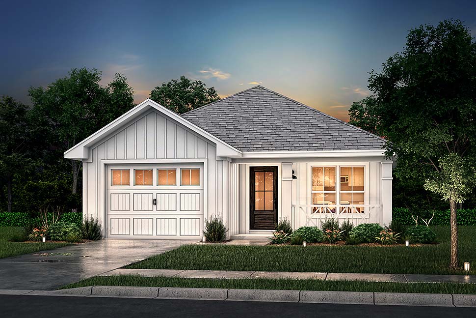 Country, Ranch, Traditional Plan with 1250 Sq. Ft., 3 Bedrooms, 2 Bathrooms, 1 Car Garage Picture 5