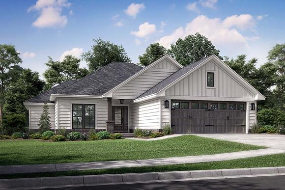 Ranch, Traditional House Plan 56941 with 3 Beds, 2 Baths, 2 Car Garage Elevation