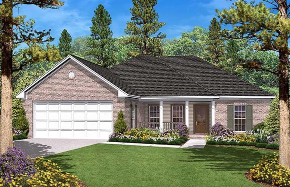 Country, Ranch, Traditional House Plan 56945 with 3 Beds, 2 Baths, 2 Car Garage Elevation