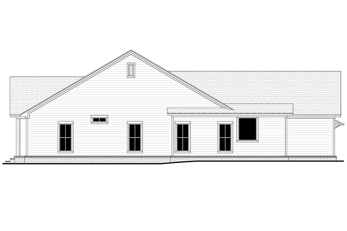 Cottage, Country, Craftsman Plan with 1450 Sq. Ft., 3 Bedrooms, 2 Bathrooms, 2 Car Garage Picture 2