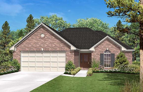 Country, Ranch, Traditional House Plan 56951 with 3 Beds, 2 Baths, 2 Car Garage Elevation
