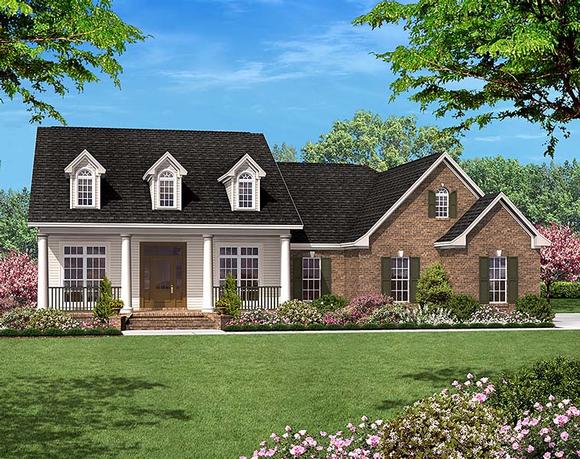 Country, Ranch, Traditional House Plan 56953 with 3 Beds, 2 Baths, 2 Car Garage Elevation