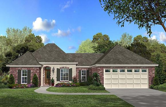 Country, European, French Country House Plan 56956 with 3 Beds, 2 Baths, 2 Car Garage Elevation