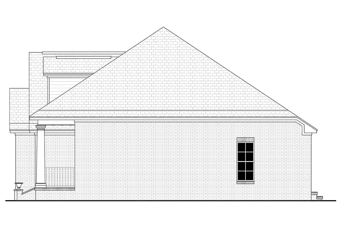 Country, European, French Country Plan with 1500 Sq. Ft., 3 Bedrooms, 2 Bathrooms, 2 Car Garage Picture 2