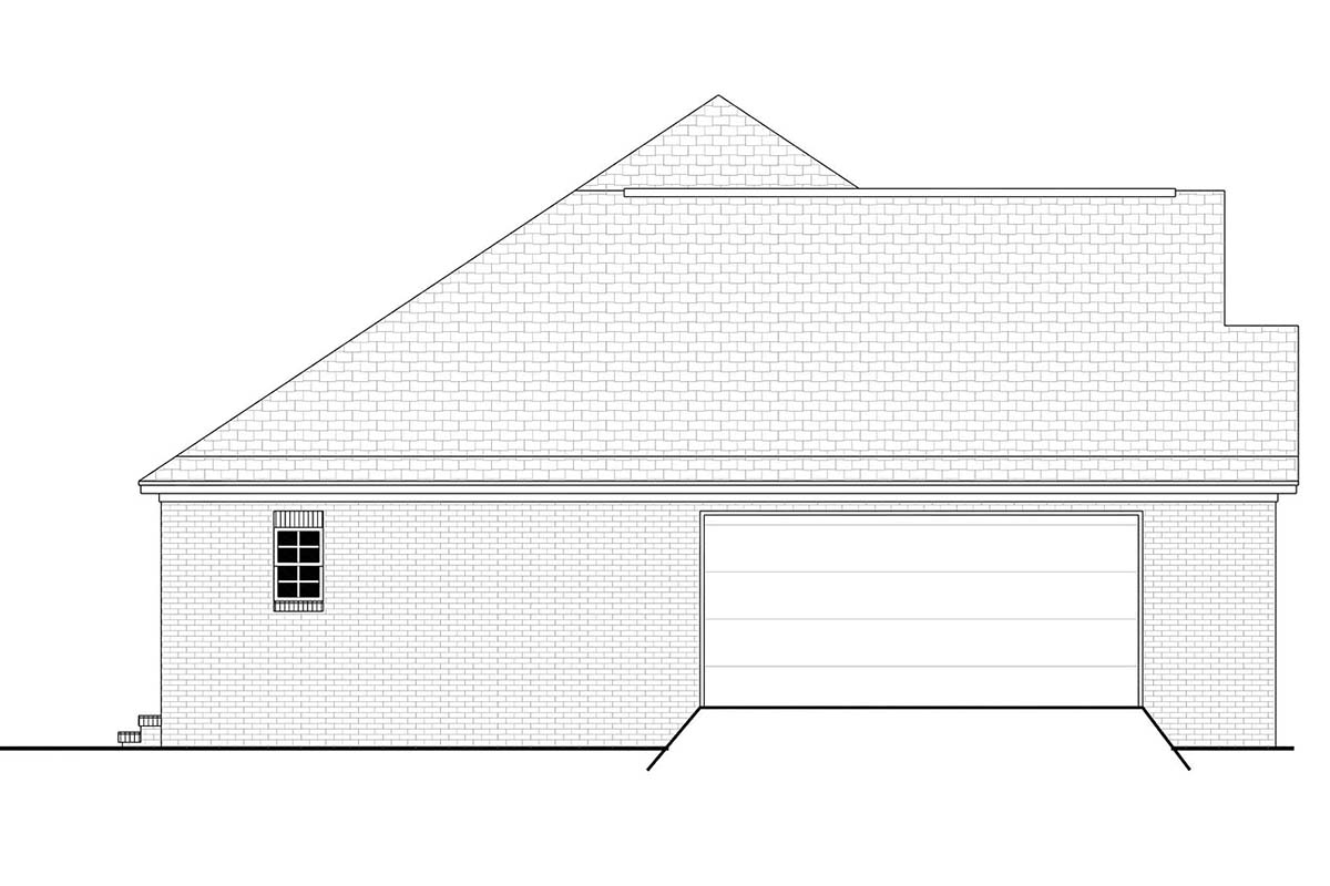 Country, European, French Country Plan with 1500 Sq. Ft., 3 Bedrooms, 2 Bathrooms, 2 Car Garage Picture 3