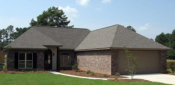 Country, European, French Country House Plan 56972 with 3 Beds, 2 Baths, 2 Car Garage Elevation
