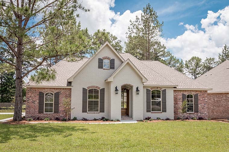 European, French Country, Traditional Plan with 1715 Sq. Ft., 3 Bedrooms, 2 Bathrooms, 2 Car Garage Picture 2