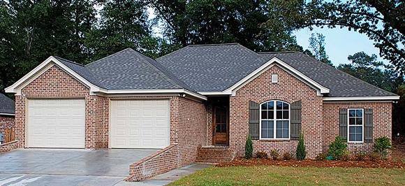 Country, European, French Country House Plan 56986 with 4 Beds, 2 Baths, 2 Car Garage Elevation