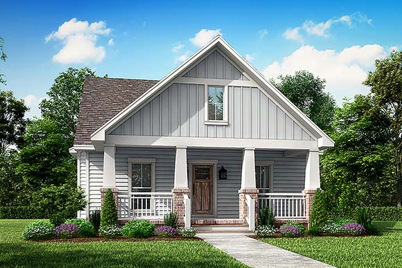 Cottage, Country, Craftsman House Plan 56996 with 3 Beds, 3 Baths, 2 Car Garage Elevation