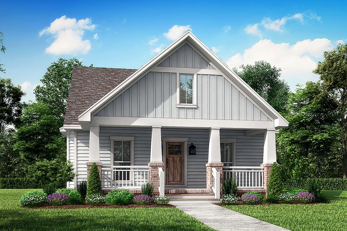 Cottage, Country, Craftsman Plan with 1800 Sq. Ft., 3 Bedrooms, 3 Bathrooms, 2 Car Garage Elevation