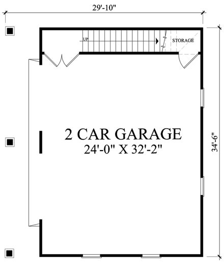 Cape Cod, Country, Farmhouse 2 Car Garage Apartment Plan 57056 First Level Plan