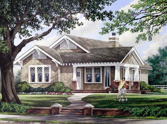 Bungalow, Craftsman House Plan 57064 with 3 Beds, 2 Baths Elevation