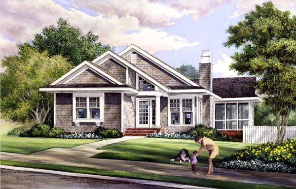 Contemporary, Craftsman House Plan 57070 with 3 Beds, 2 Baths Elevation