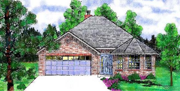 Traditional House Plan 57109 with 3 Beds, 2 Baths, 2 Car Garage Elevation