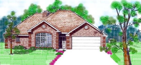 House Plan 57119 with 3 Beds, 2 Baths, 2 Car Garage Elevation
