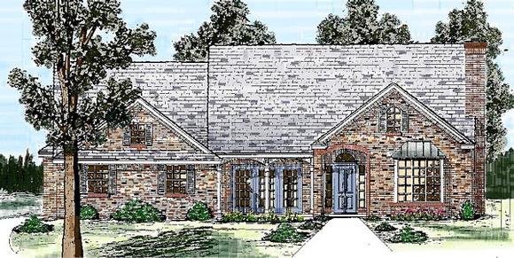 Traditional House Plan 57142 with 3 Beds, 3 Baths, 2 Car Garage Elevation