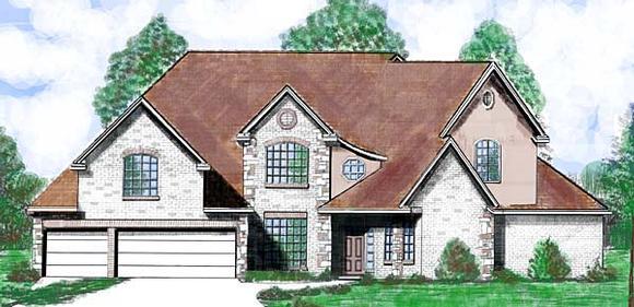 House Plan 57162 with 4 Beds, 5 Baths, 3 Car Garage Elevation